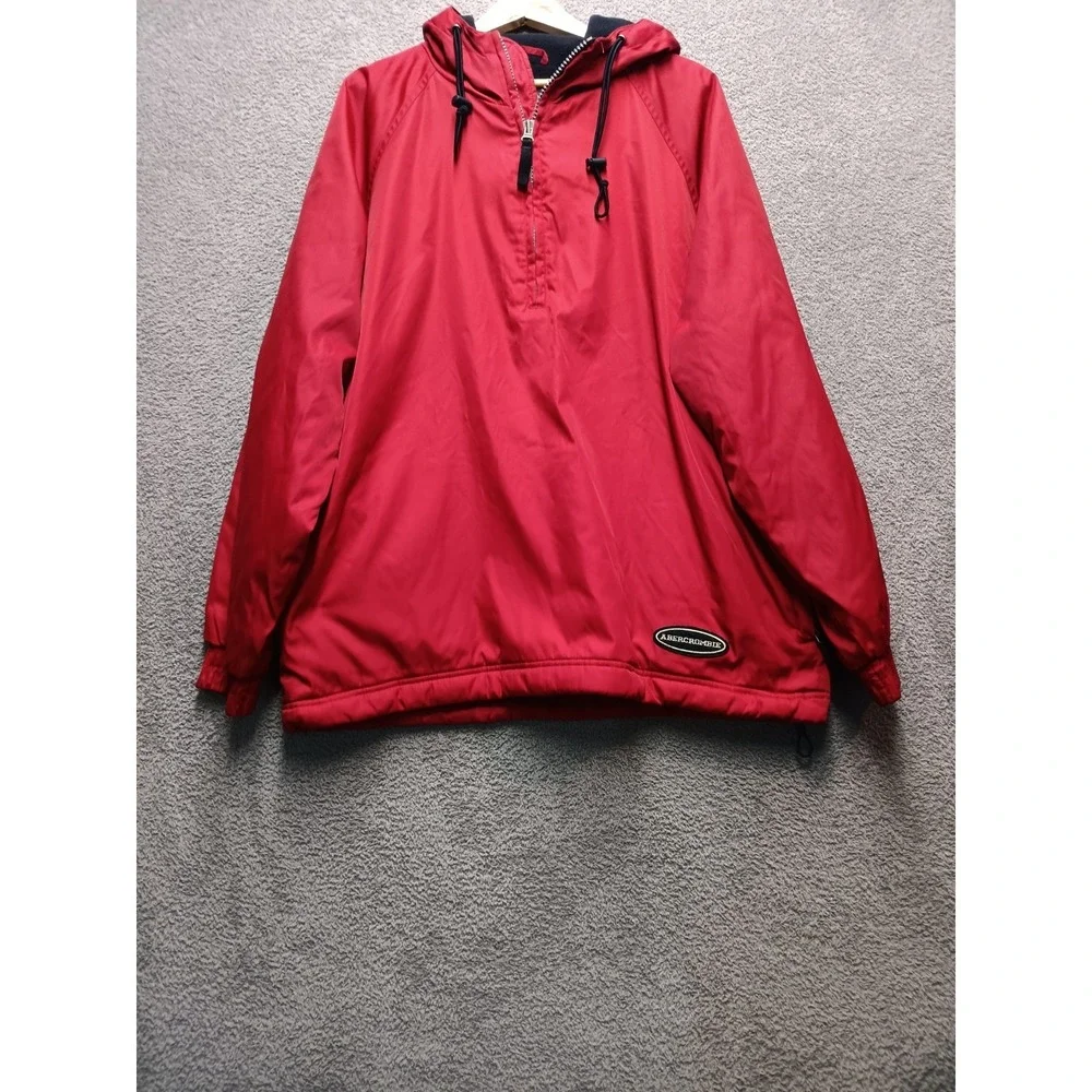 Abercrombie Performance Red‎ Hooded Fleece Lined Jacket Men's M – Made in Korea
